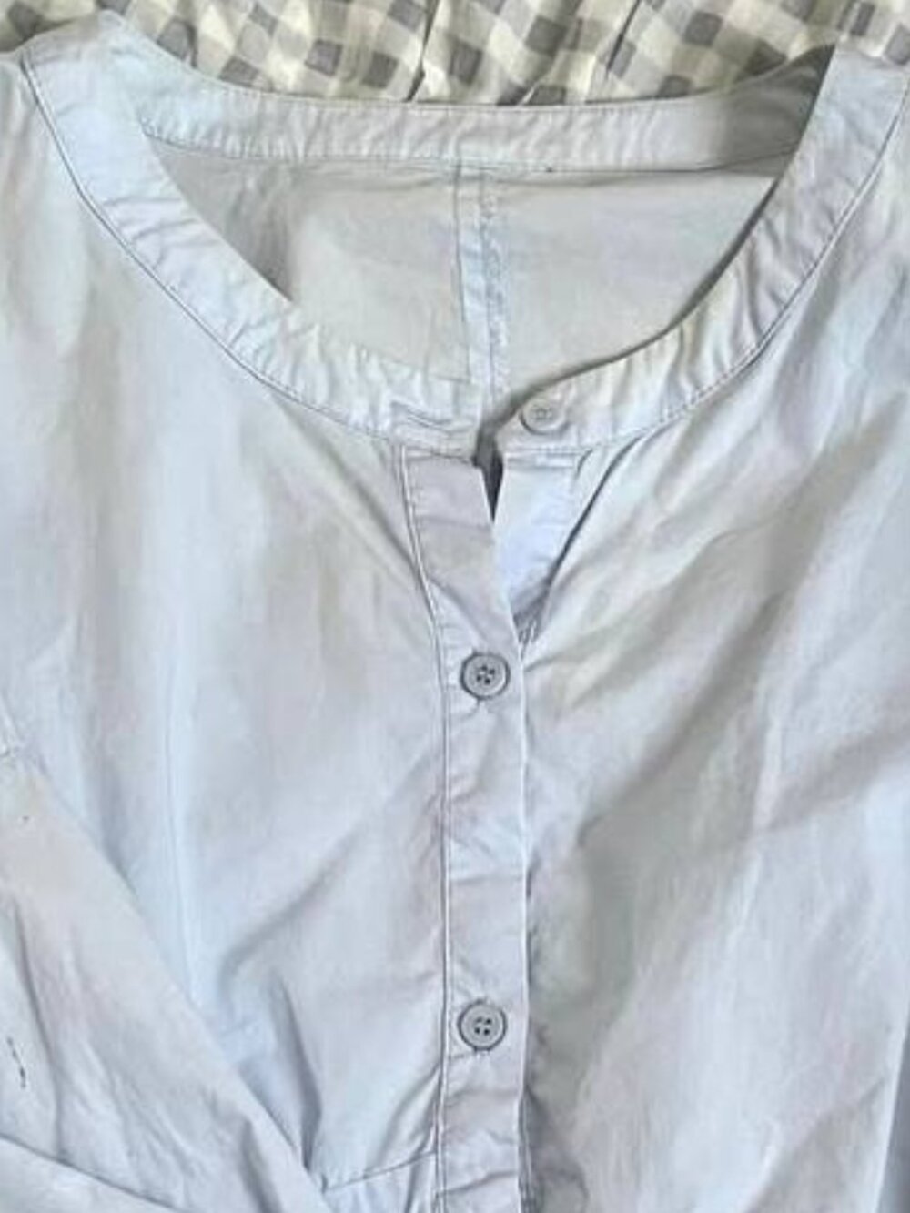 Light Blue Button Front Top - Picture 2 of 3